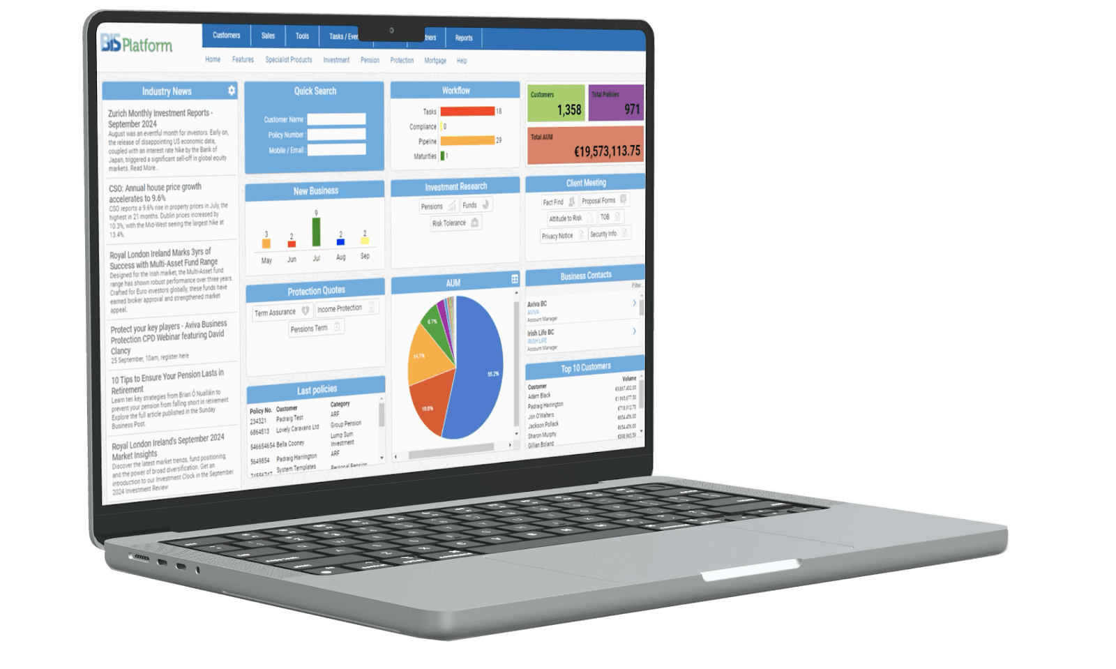 Online Application shown on various devices